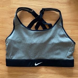 Nike Grey Cross Back Sports Bra Size S